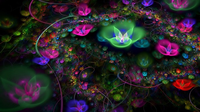 3D rêve abstrait fond d'écran de fleurs #18