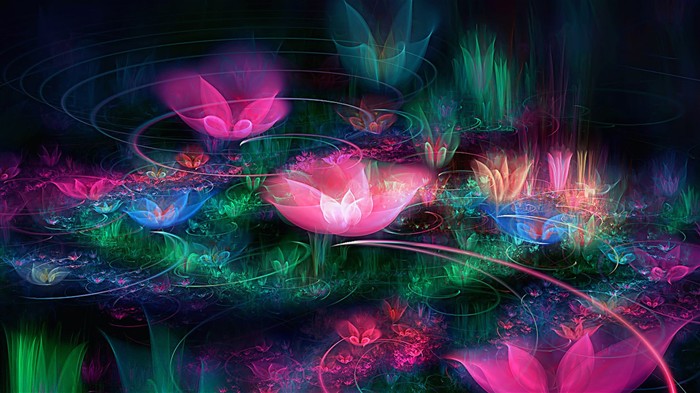 3D Wallpaper Abstract Flower Dream #21