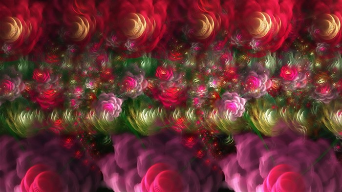 3D rêve abstrait fond d'écran de fleurs #23