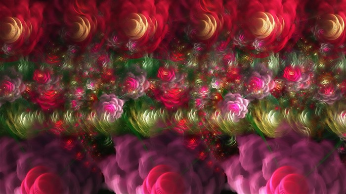 3D夢幻抽象花朵壁紙 #23
