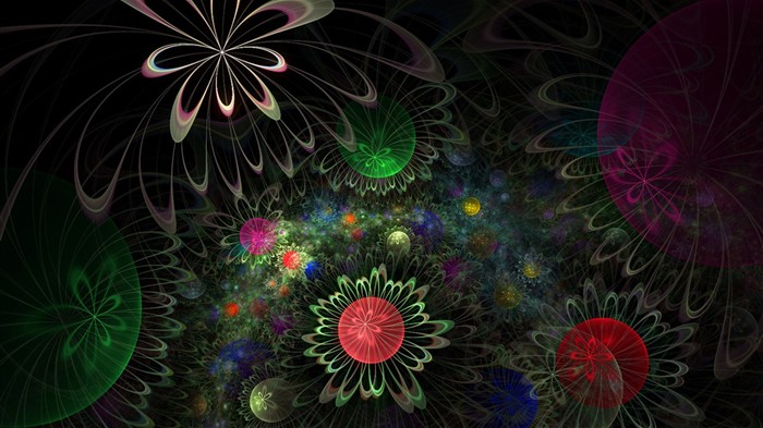 3D夢幻抽象花朵壁紙 #28