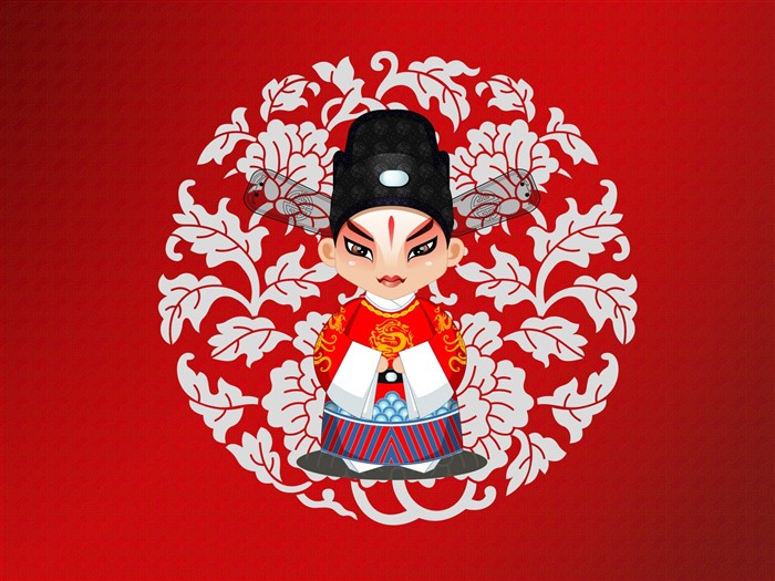 Q version de personnages d'opéra cute papier peint #15