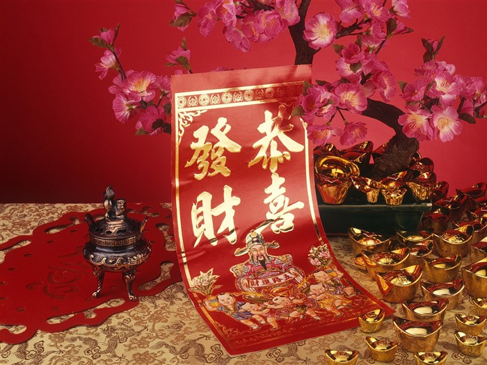 Čína Vítr slavnostní červená tapeta #50