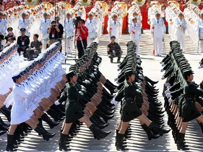 国庆60周年阅兵女兵壁纸11