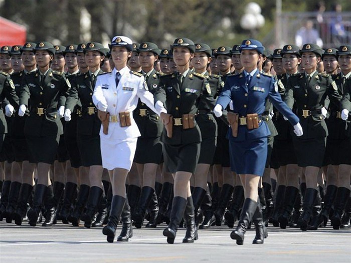 国庆60周年阅兵女兵壁纸21