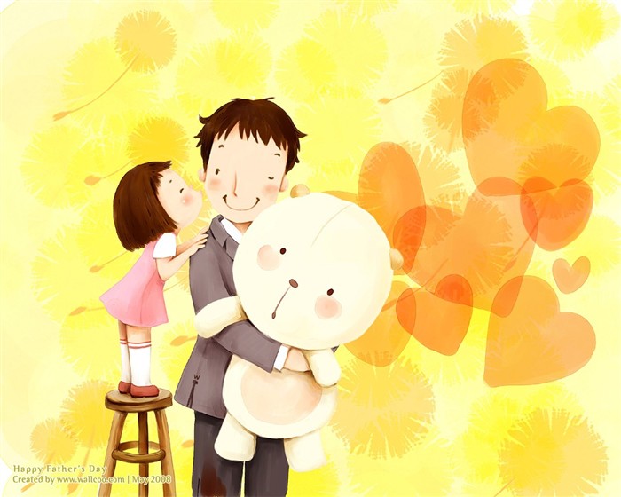 Father's Day theme of South Korean illustrator wallpaper #3