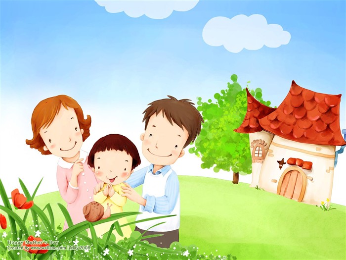 Mother's Day theme of South Korean illustrator wallpaper #14