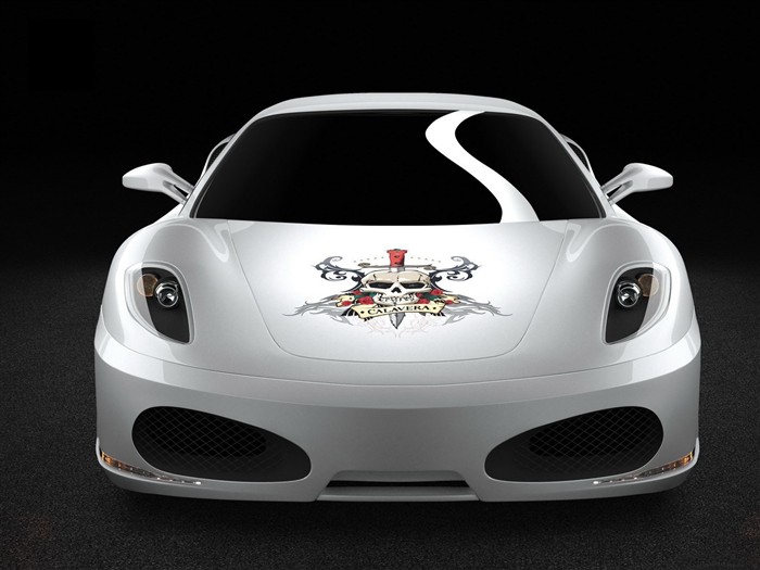 Ferrari F430 Skull White Fonds d'écran #1