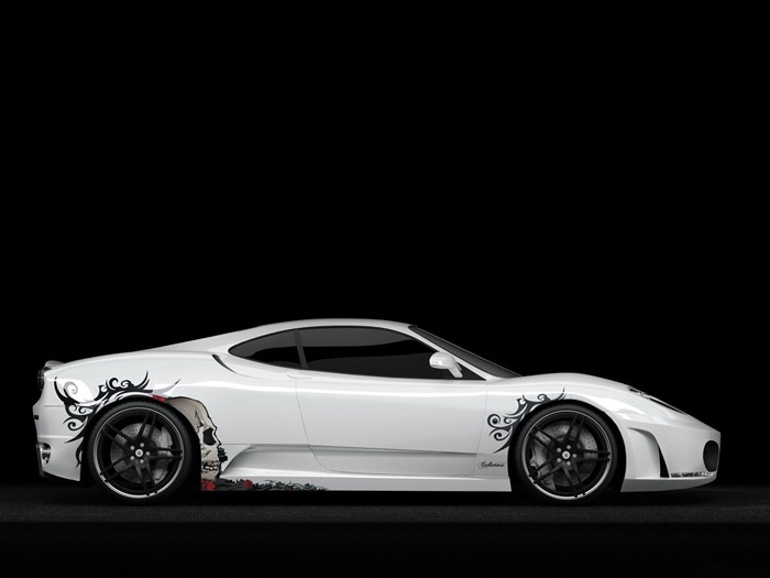 White Skull Ferrari F430 Wallpapers #13