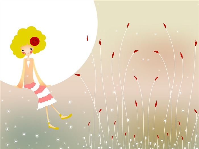 Button girl wallpaper illustrator #9