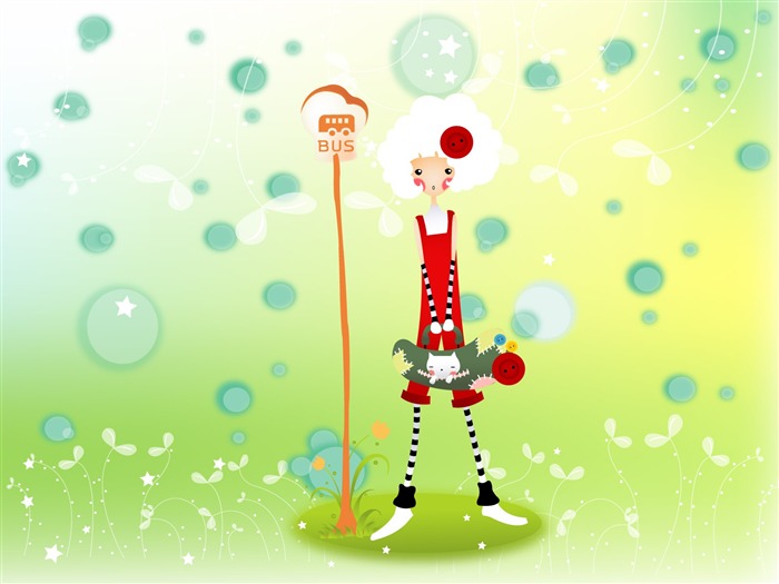 Button girl wallpaper illustrator #14