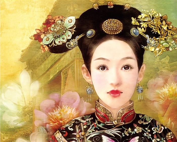 Qing-Dynastie Women Gemälde Wallpaper #8
