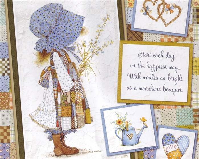 Holly Hobbie niedliche kleine Mädchen handbemalte Tapete #4