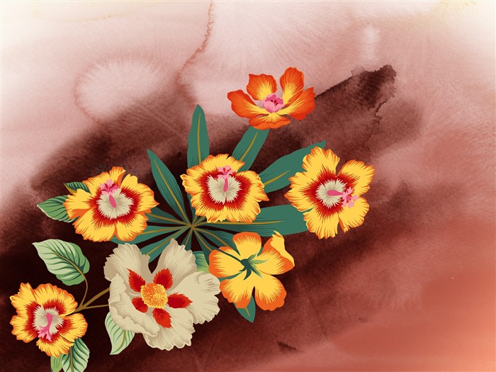 Exquisite Ink Flower Wallpapers #19