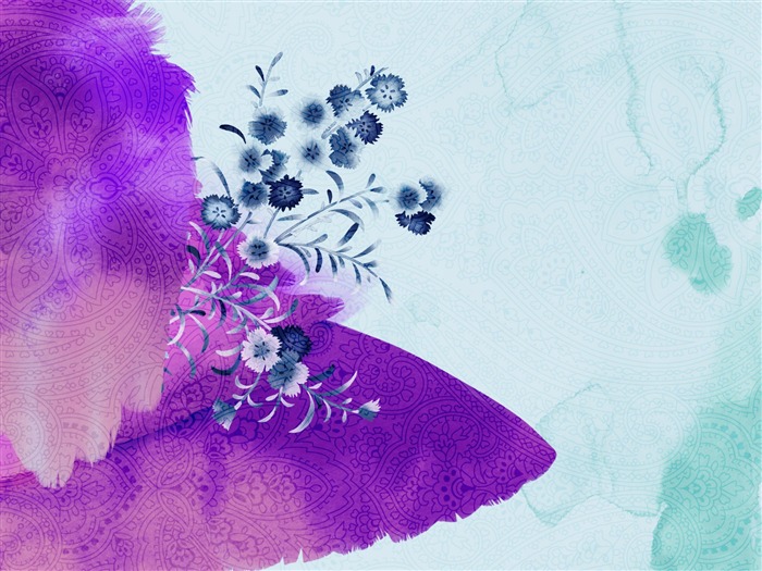 절묘한 잉크 꽃 배경 화면 #22