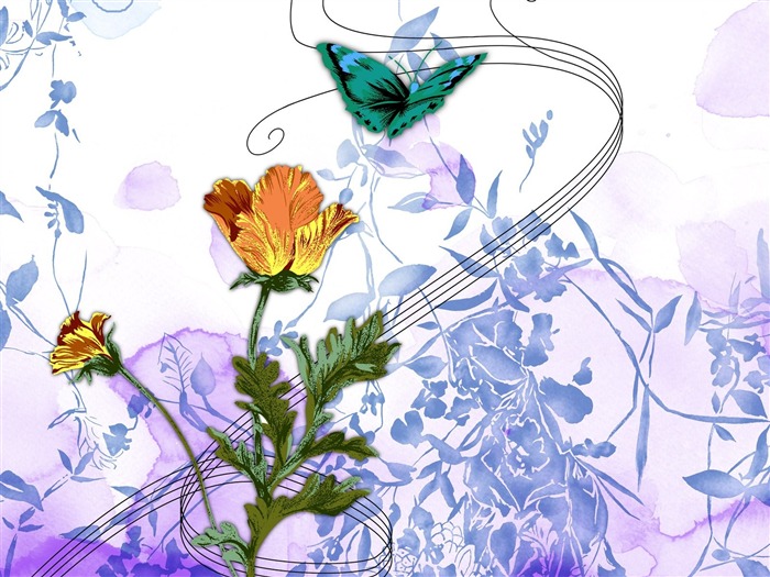 Květinová wallpaper ilustrace design #2