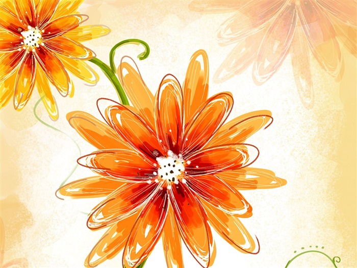 Floral wallpaper illustration design #24