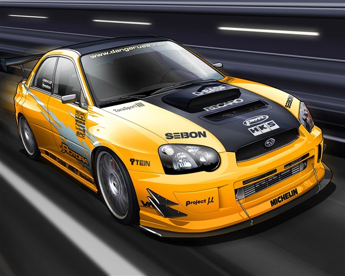コンピュータPhotoshopの手描き壁紙車 #7