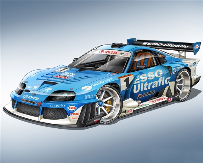 コンピュータPhotoshopの手描き壁紙車 #14