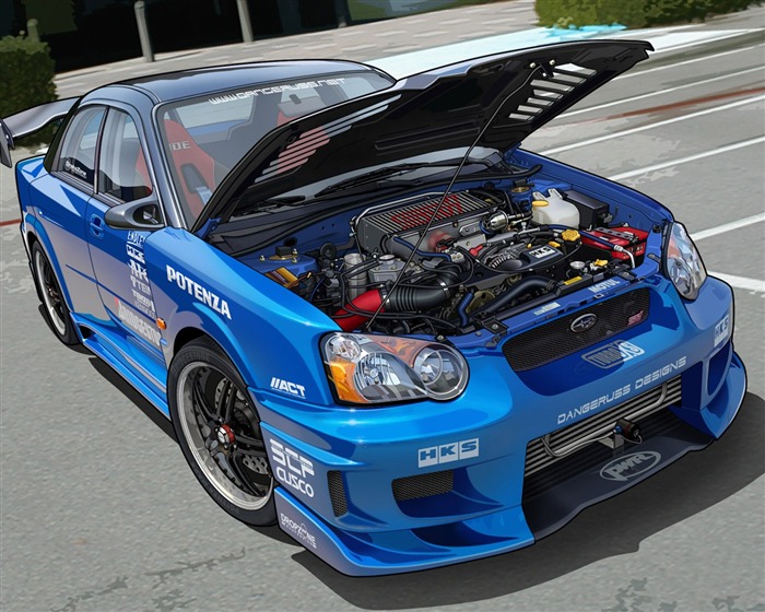 コンピュータPhotoshopの手描き壁紙車 #16