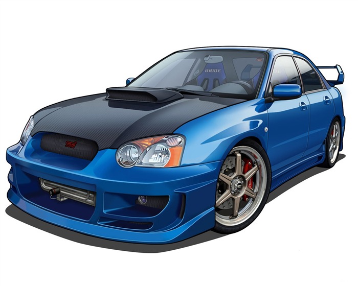 コンピュータPhotoshopの手描き壁紙車 #17