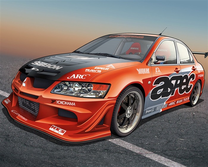 コンピュータPhotoshopの手描き壁紙車 #22