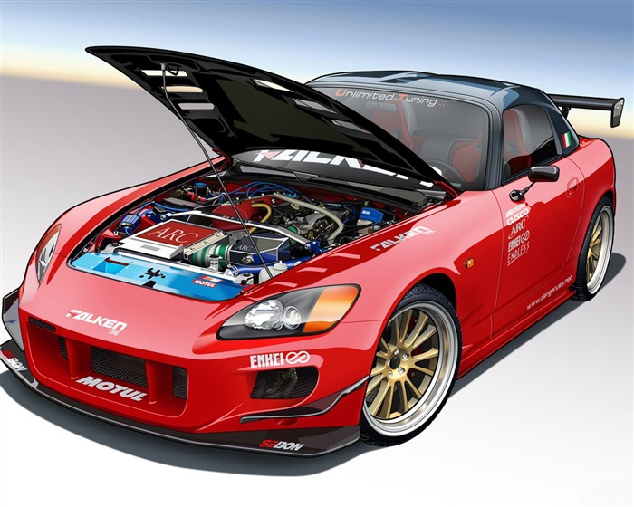 コンピュータPhotoshopの手描き壁紙車 #29