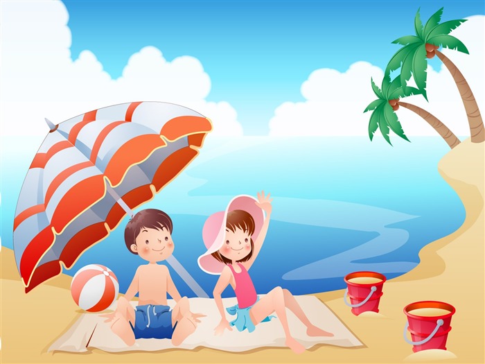 Happy summer vector wallpaper (2) #1