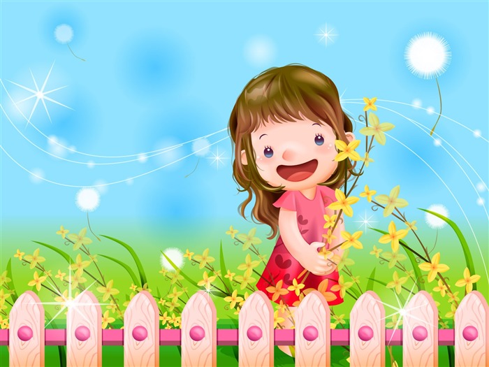 Vector happy childhood Wallpaper (1) #4