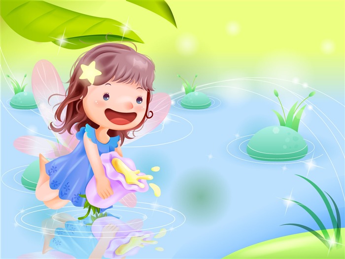 Vector happy childhood Wallpaper (1) #13