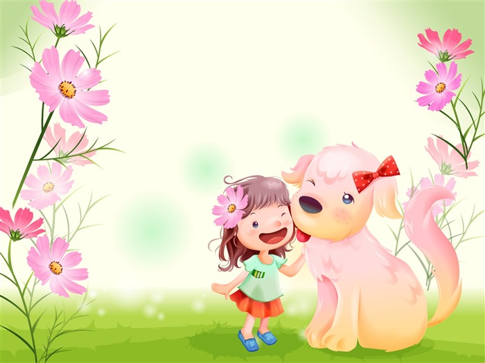 Vector happy childhood Wallpaper (1) #14