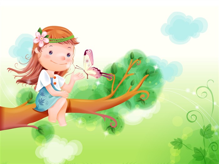 Vector enfance heureuse Wallpaper (2) #10