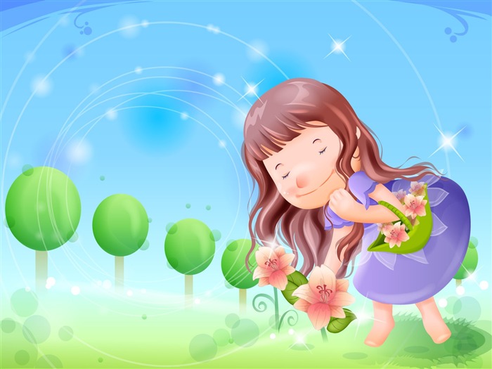 Vector enfance heureuse Wallpaper (2) #13