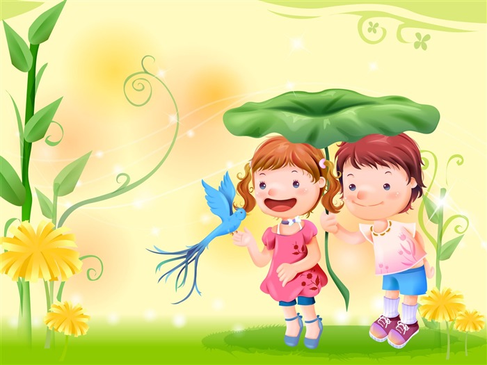 Vector enfance heureuse Wallpaper (2) #17