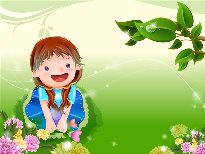 Vector enfance heureuse Wallpaper (2) #18