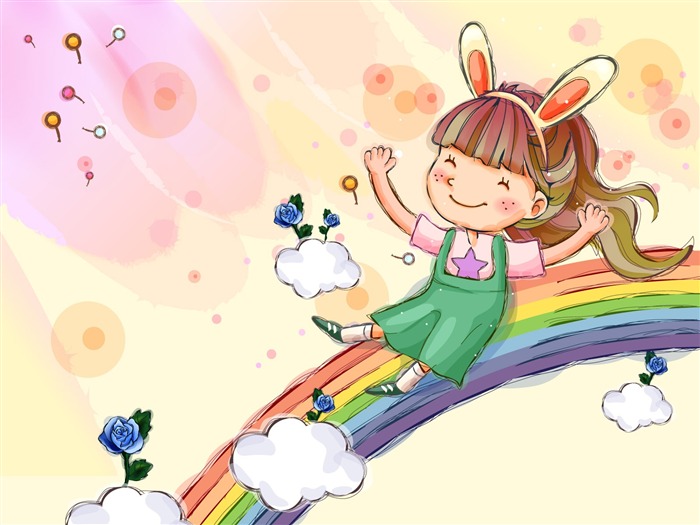 Vector children's Happy Wallpaper (2) #7