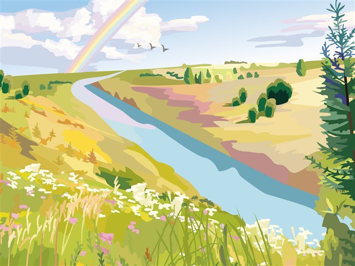 Fonds d'écran paysages Vector (3) #17