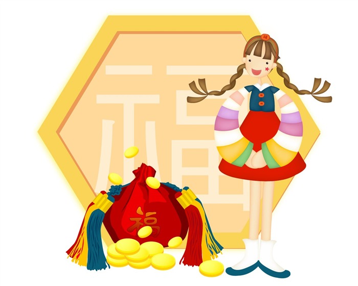 矢量節日女孩壁紙 #19