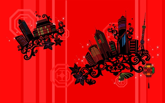 Vector pattern urban wallpaper (2) #14