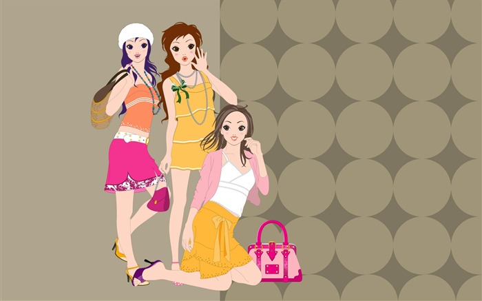 Vector urban women wallpaper (1) #12