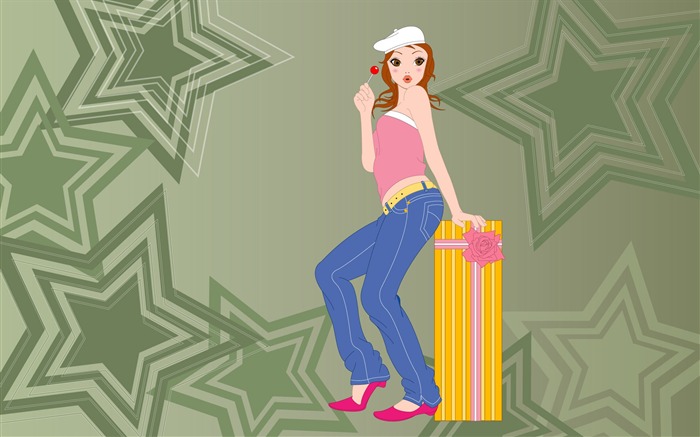 Vector urban women wallpaper (1) #14