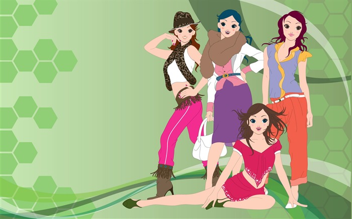 Vector urban women wallpaper (1) #19