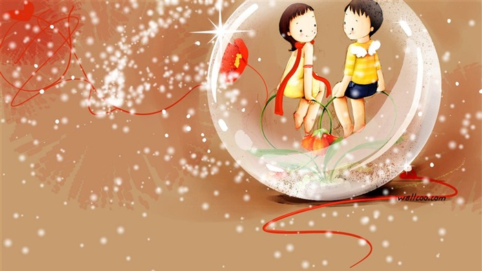 Webjong warme und süße kleine Paare Illustrator #7