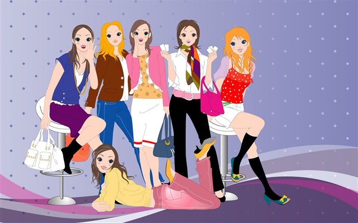 Vector urban women wallpaper (2) #1