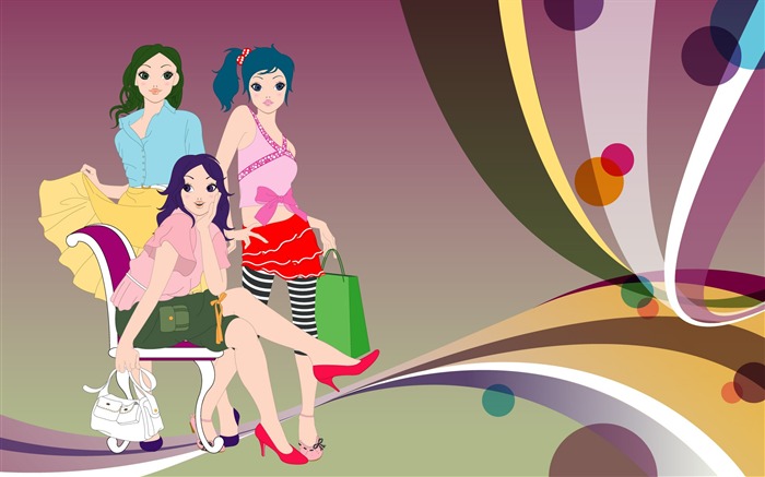 Vector urban women wallpaper (2) #9