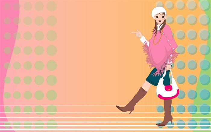 Vector urban women wallpaper (2) #13