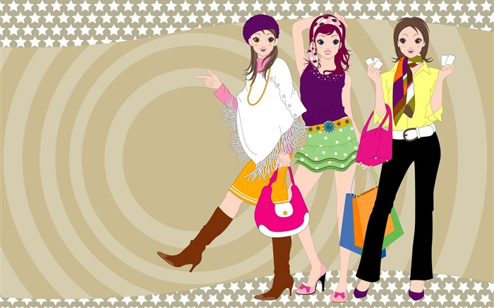 Vector urban women wallpaper (2) #20