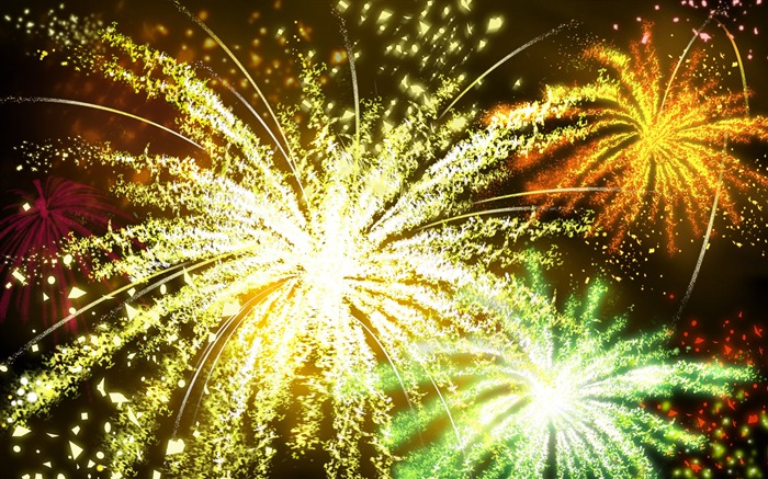 Farbenprächtiges Feuerwerk HD Wallpaper #17