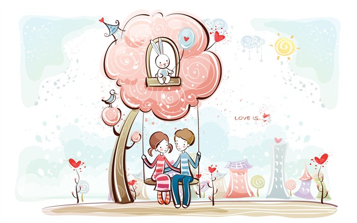 Cartoon Valentine's Day fonds d'écran (1) #6