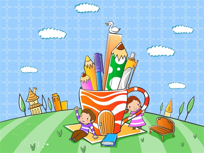 vectores de dibujos animados fondos de escritorio de la infancia (1) #3